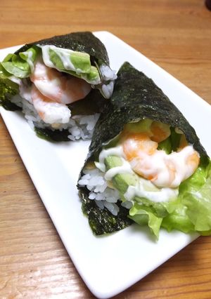 サクサク食感の海老アボカド手巻き寿司-レシピのメイン写真