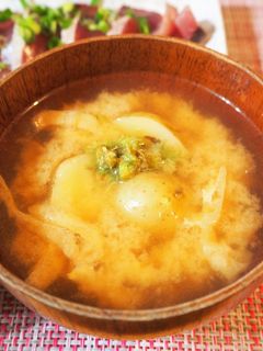 ふきのとうと新じゃがのお味噌汁-レシピのメイン写真