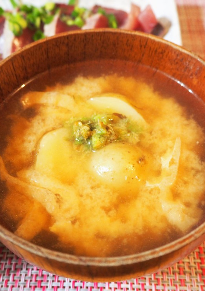 ふきのとうと新じゃがのお味噌汁-レシピのメイン写真