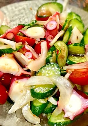 蛸と胡瓜とトマトと新玉ねぎの中華風マリネ-レシピのメイン写真
