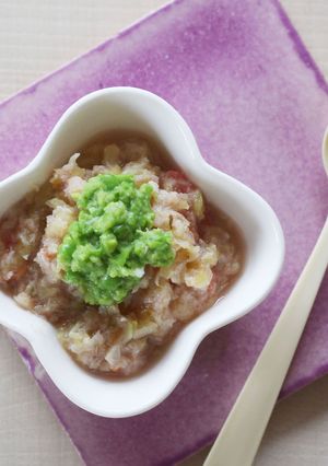 【離乳食初期】魚とグリンピースのトマト煮-レシピのメイン写真
