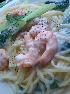 えびと青梗菜のクリームパスタ-レシピのメイン写真