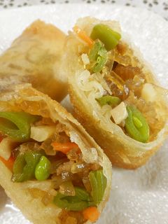 めっけもん♪スナップえんどうの春巻き-レシピのメイン写真