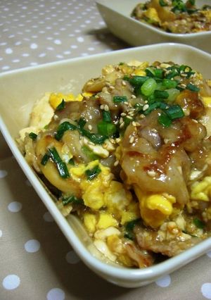 お豆腐と卵でふわふわ♡豚肉の炒め物-レシピのメイン写真