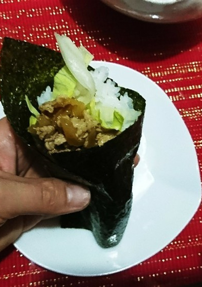 お肉巻き巻き。手巻き寿司-レシピのメイン写真