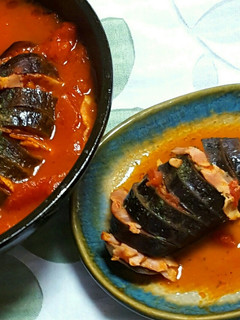 ハッセルバック茄子 トマト煮こみ-レシピのメイン写真