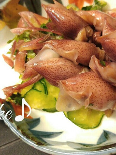 塩もみきゅうりと香味野菜とホタルイカ♪-レシピのメイン写真