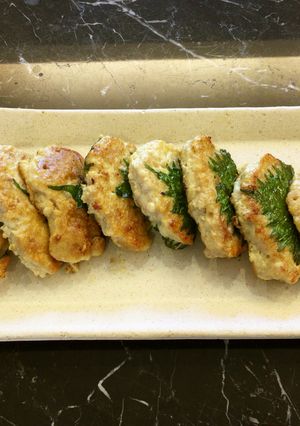 鶏ひき肉のシソはさみ焼き-レシピのメイン写真