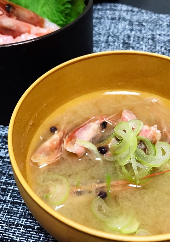 えび（甘エビも）の頭、殻のだしで★味噌汁-レシピのメイン写真