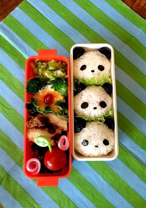 超簡単！丸おにぎりでパンダのキャラ弁3-レシピのメイン写真