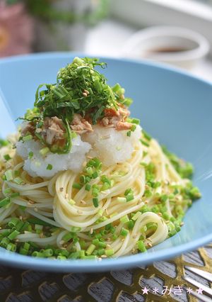 あさつきたっぷり♪ツナの冷製パスタ-レシピのメイン写真