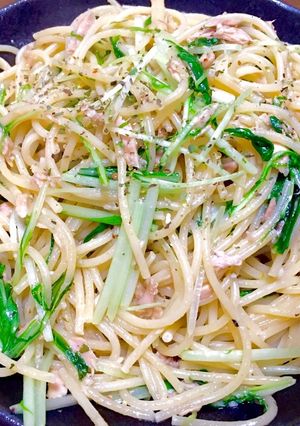 【あえるだけ!】水菜とツナのパスタ-レシピのメイン写真