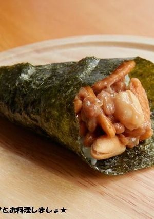 柿ピーみそ納豆手巻きずし-レシピのメイン写真