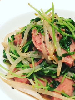 【簡単】豆苗とスパムのさっぱり炒め-レシピのメイン写真