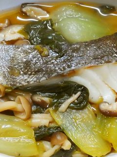 簡単♪タラとチンゲン菜ときのこの煮物風✿-レシピのメイン写真