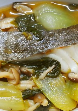 簡単♪タラとチンゲン菜ときのこの煮物風✿-レシピのメイン写真