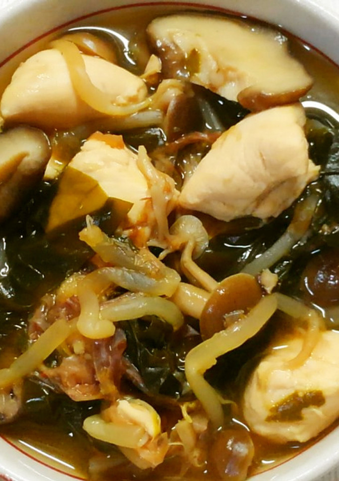 簡単和食♪鶏ささみとワカメ＊もやしの煮物-レシピのメイン写真