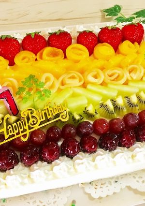 フルーツレインボーケーキ-レシピのメイン写真