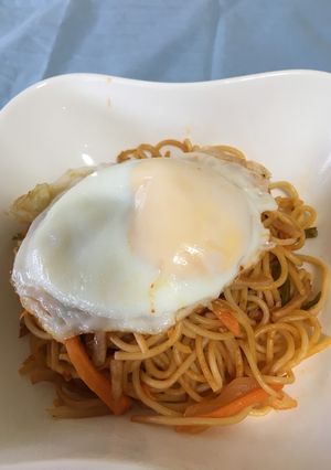 ナポリタン目玉焼きをのせて！！-レシピのメイン写真