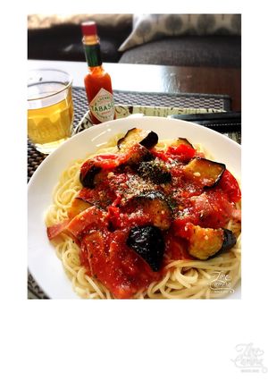 楽チン絶品！なすとベーコンのトマトパスタ-レシピのメイン写真