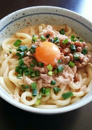 冷凍うどんで～ツナ納豆ぶっかけうどん～-レシピのメイン写真