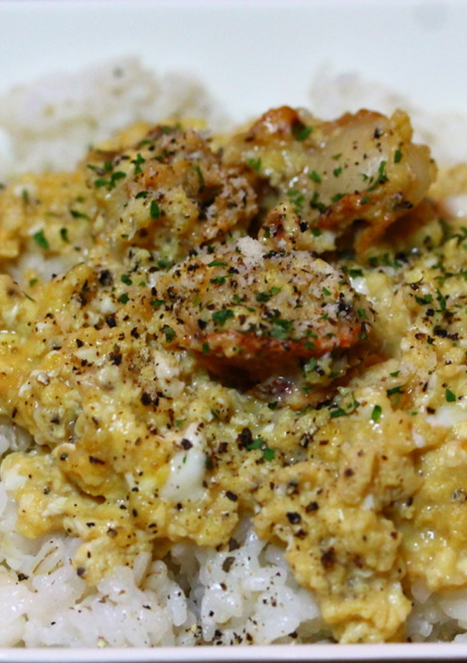 洋風ホタテの卵とじ丼-レシピのメイン写真