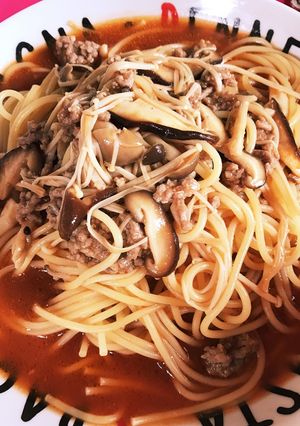 きのことミートのトマトスープパスタ-レシピのメイン写真