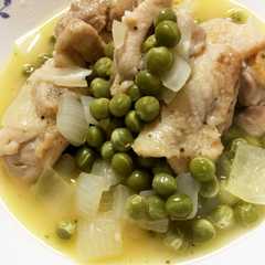 グリンピースと新玉ねぎで鶏肉のさっぱり煮-レシピのメイン写真