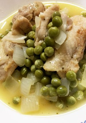 グリンピースと新玉ねぎで鶏肉のさっぱり煮-レシピのメイン写真