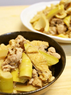 夕食弁当♪絶品♪豚肉と淡竹と油揚げの煮物-レシピのメイン写真