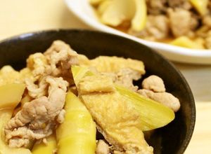 夕食弁当♪絶品♪豚肉と淡竹と油揚げの煮物-レシピのメイン写真