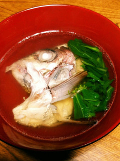 春の鯛の焼きあらのお吸い物*-レシピのメイン写真