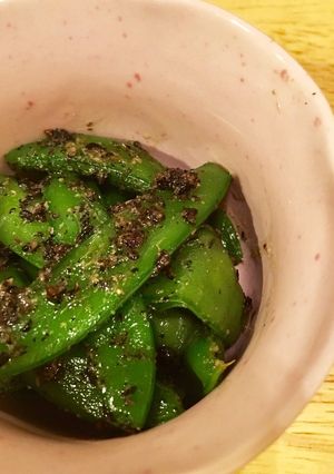 ★常備菜★レンジで簡単絹さやの胡麻和え-レシピのメイン写真