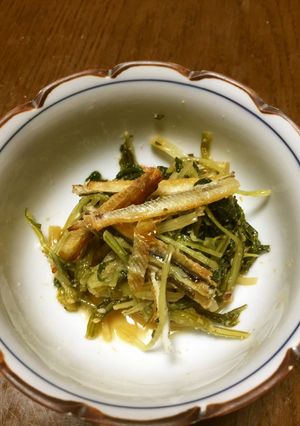 焼き穴子とほうれん草・水菜のごま和え-レシピのメイン写真