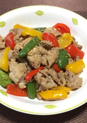 豚ロース切り落としのカラーピーマン添え-レシピのメイン写真