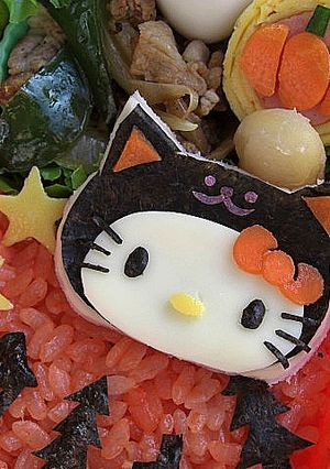 ハロウィン　黒猫キティのキャラ弁-レシピのメイン写真