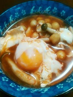 簡単♪落とし卵とひよこ豆の♪トマトスープ-レシピのメイン写真