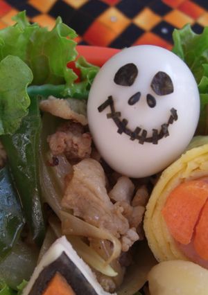 鶉でジャック ハロウィンキャラ弁のおかず-レシピのメイン写真