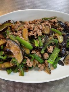 簡単☆なすと挽肉とピーマンの味噌炒め-レシピのメイン写真