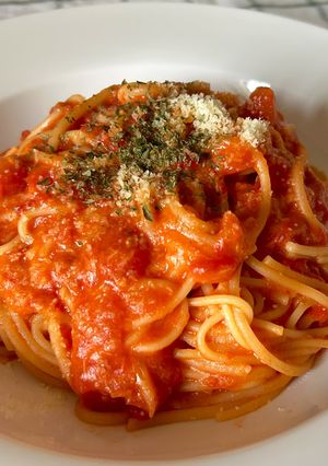 ワンパンで絶品！濃厚ツナとトマトパスタ-レシピのメイン写真