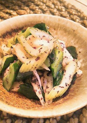 さっぱり野菜のゆかり塩昆布和え-レシピのメイン写真