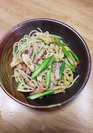 簡単♪アスパラと古参竹の和風スパ♥-レシピのメイン写真