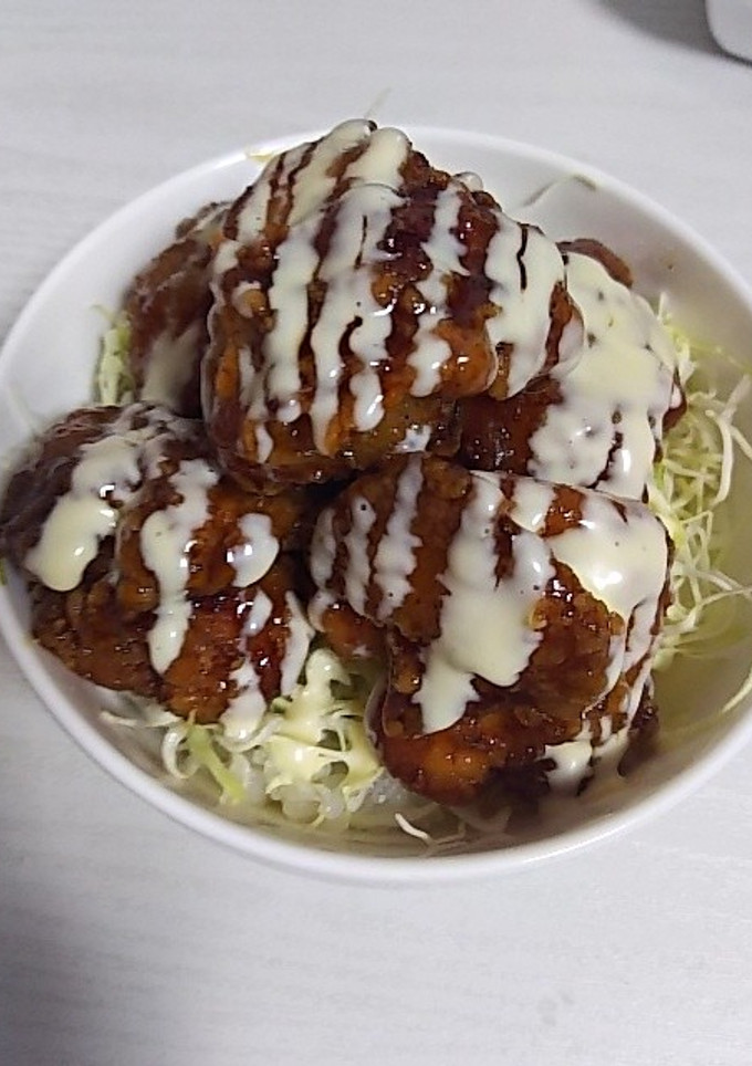 のこった唐揚げで旨ウマてりマヨ丼-レシピのメイン写真