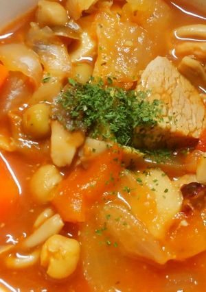 簡単！野菜と豆と豚肉のトマト煮込み♡-レシピのメイン写真