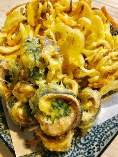 新玉のかき揚げと鯵と大葉のロール天♪-レシピのメイン写真