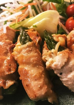 簡単☆豚肉のアスパラ、えのき巻き-レシピのメイン写真