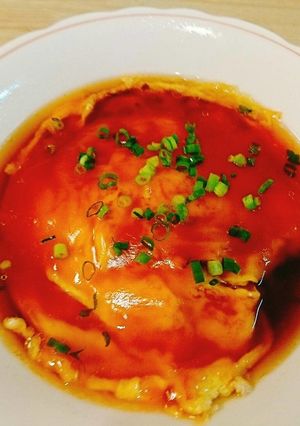 市販のラーメンで　かに玉あんかけラーメン-レシピのメイン写真