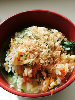 ♪にんじんとほうれん草のだし煮雑炊♪-レシピのメイン写真