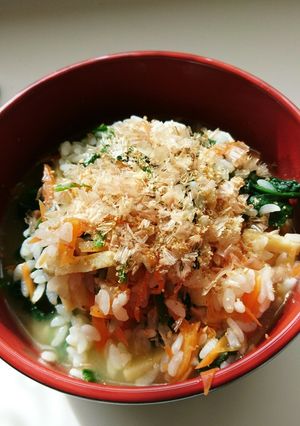 ♪にんじんとほうれん草のだし煮雑炊♪-レシピのメイン写真
