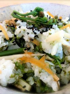 トロミでもっちり!わらびと筍の混ぜご飯-レシピのメイン写真
